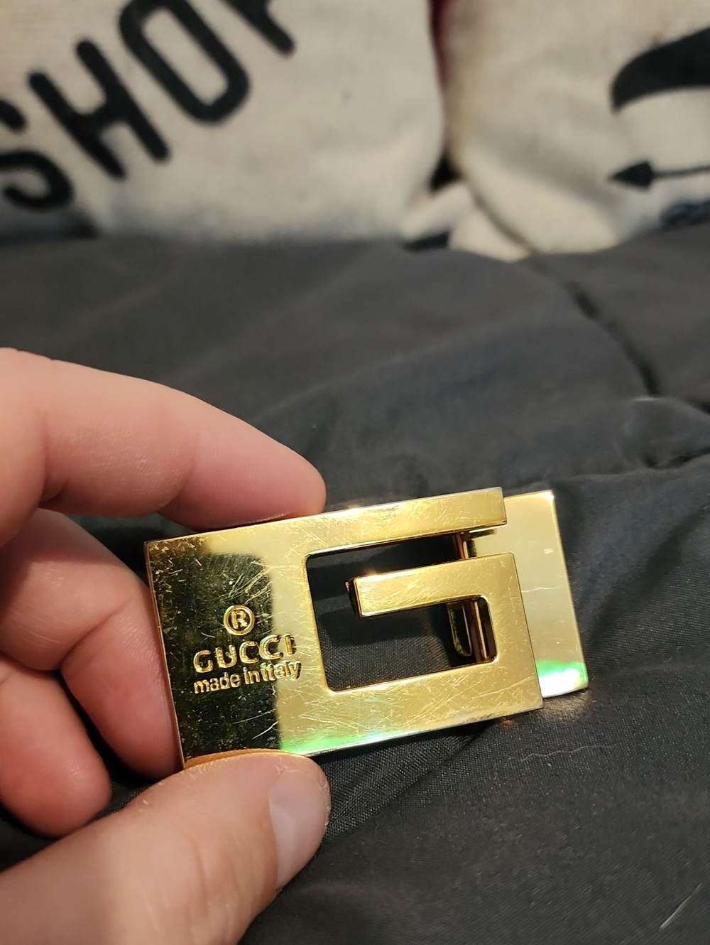 Authentic Gucci Gold-tone Belt Buckle - WOW! - Picture 2 of 3